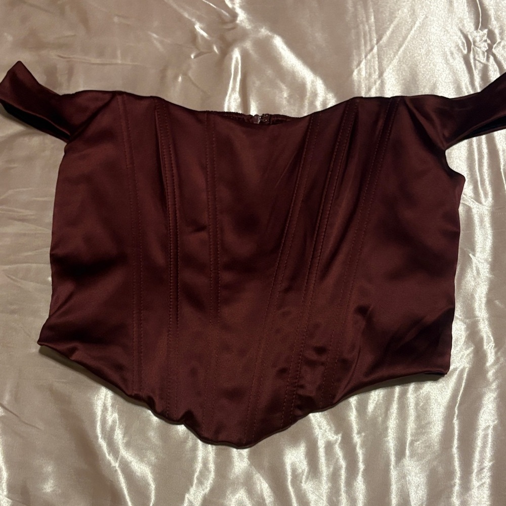 Windsor Off-Shoulder Burgundy Corset